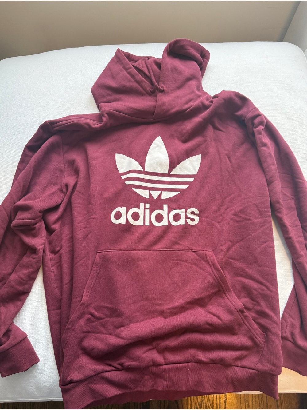 adidas Women’s Burgundy Trefoil Hooded Sweatshirt